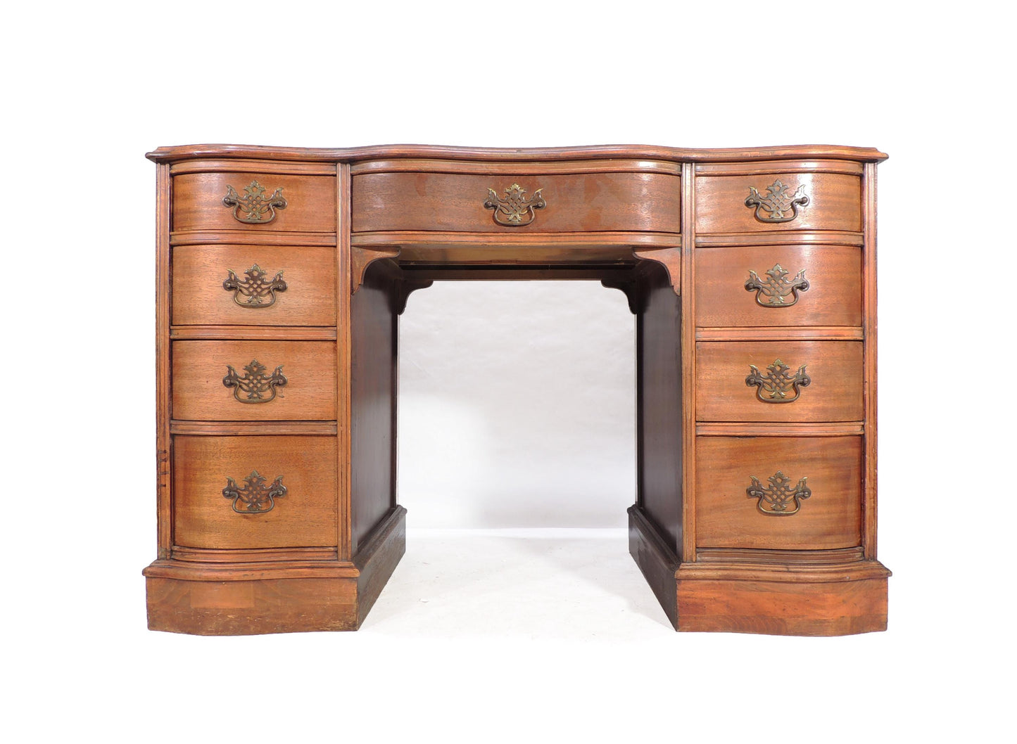 Vintage Wood Writing Table Desk w Drawers