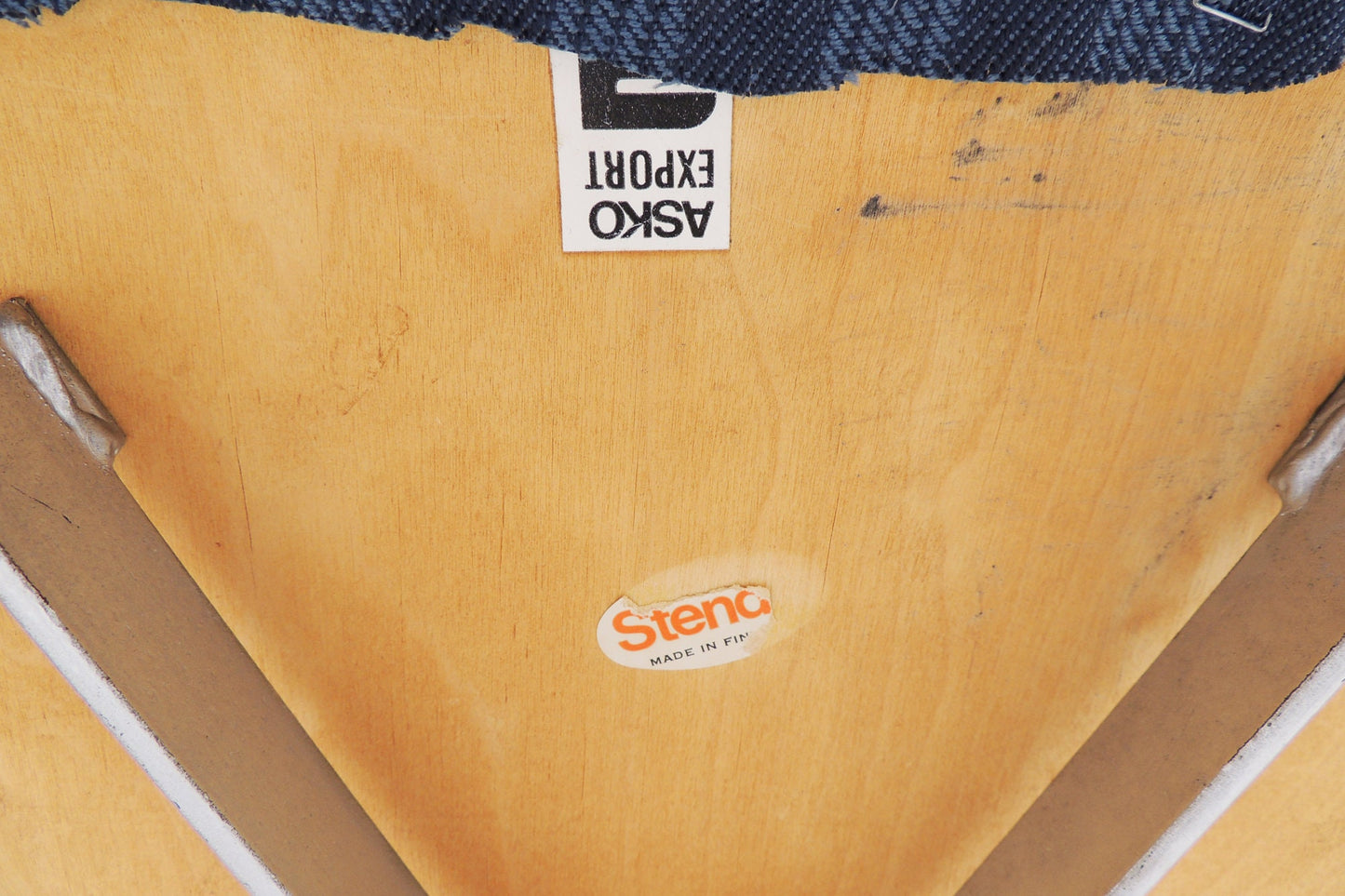 Modernist Era Stendig Finland Blue Cloth Height Adjustable Swivel Rolling Desk Chair