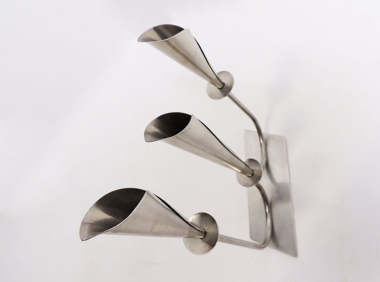 MCM era Metal Hans Jensen Style Tulip Candle Holders