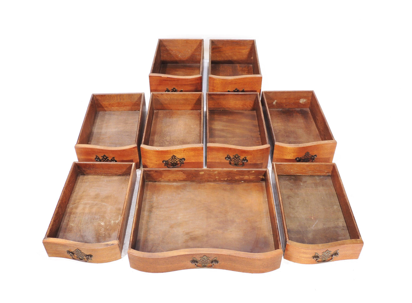 Vintage Wood Writing Table Desk w Drawers