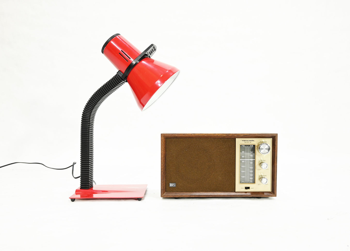 Vintage Modernist Functional Design Adjustable Red Ledu Co Table Desk Lamp