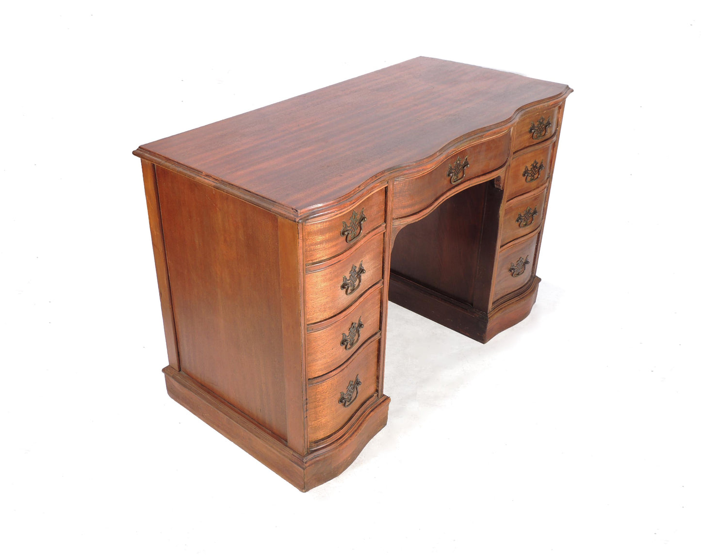 Vintage Wood Writing Table Desk w Drawers