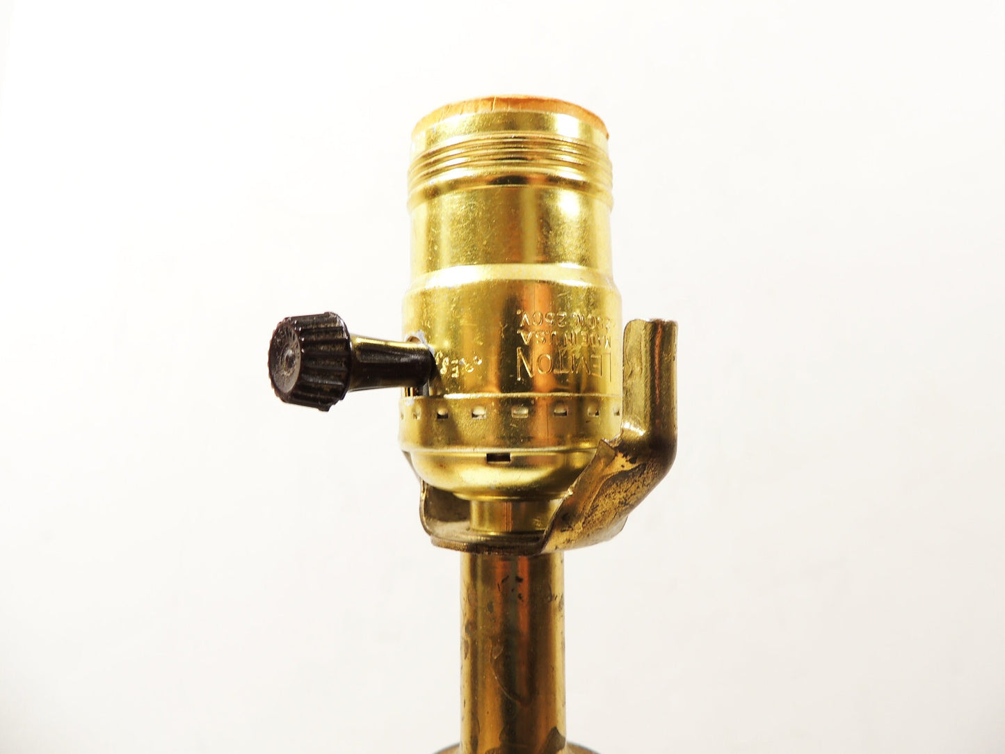 Modernist Era California Wood Stem Chalkware Art Ceramic Table Lamp signed