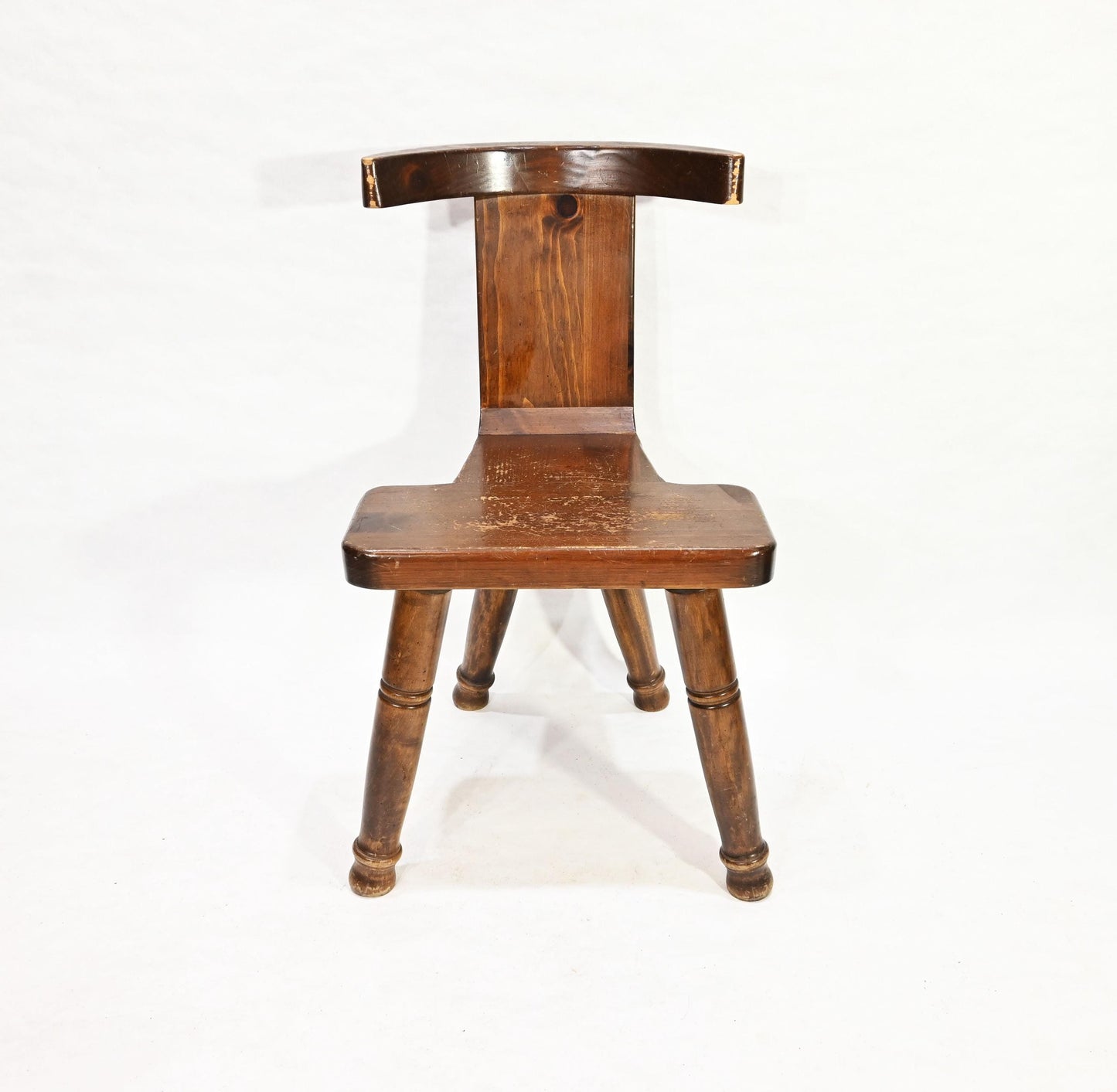 Original William Fetner Rustic Chair Solid Wood Primitive Design