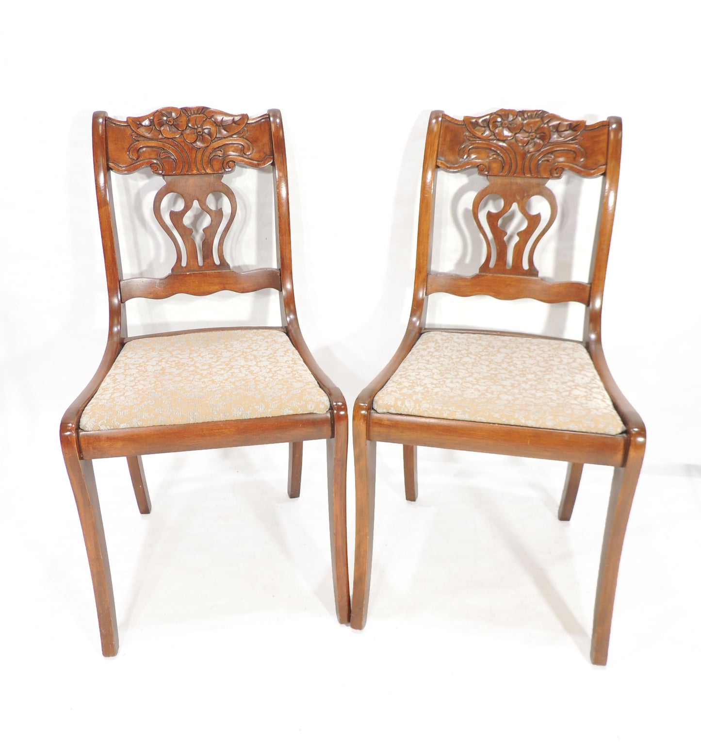 Vintage Associated Factories Roseback Solid Wood Dining Chair