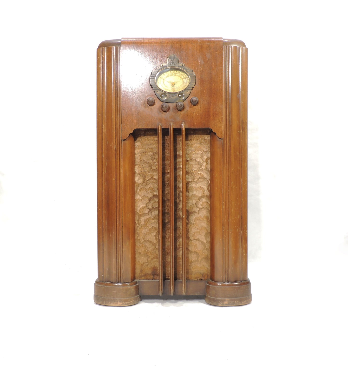 Vintage Collectible Large Art Deco Floor Wooden case Majestic Radio