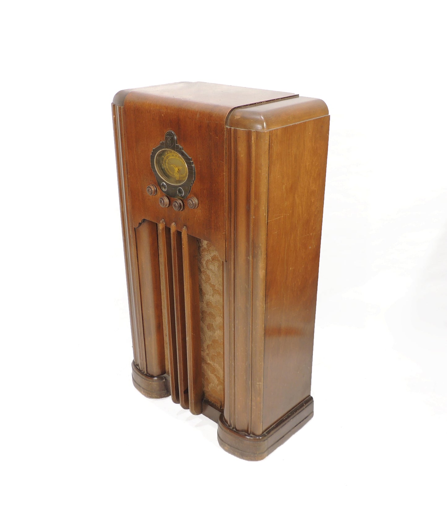 Vintage Collectible Large Art Deco Floor Wooden case Majestic Radio