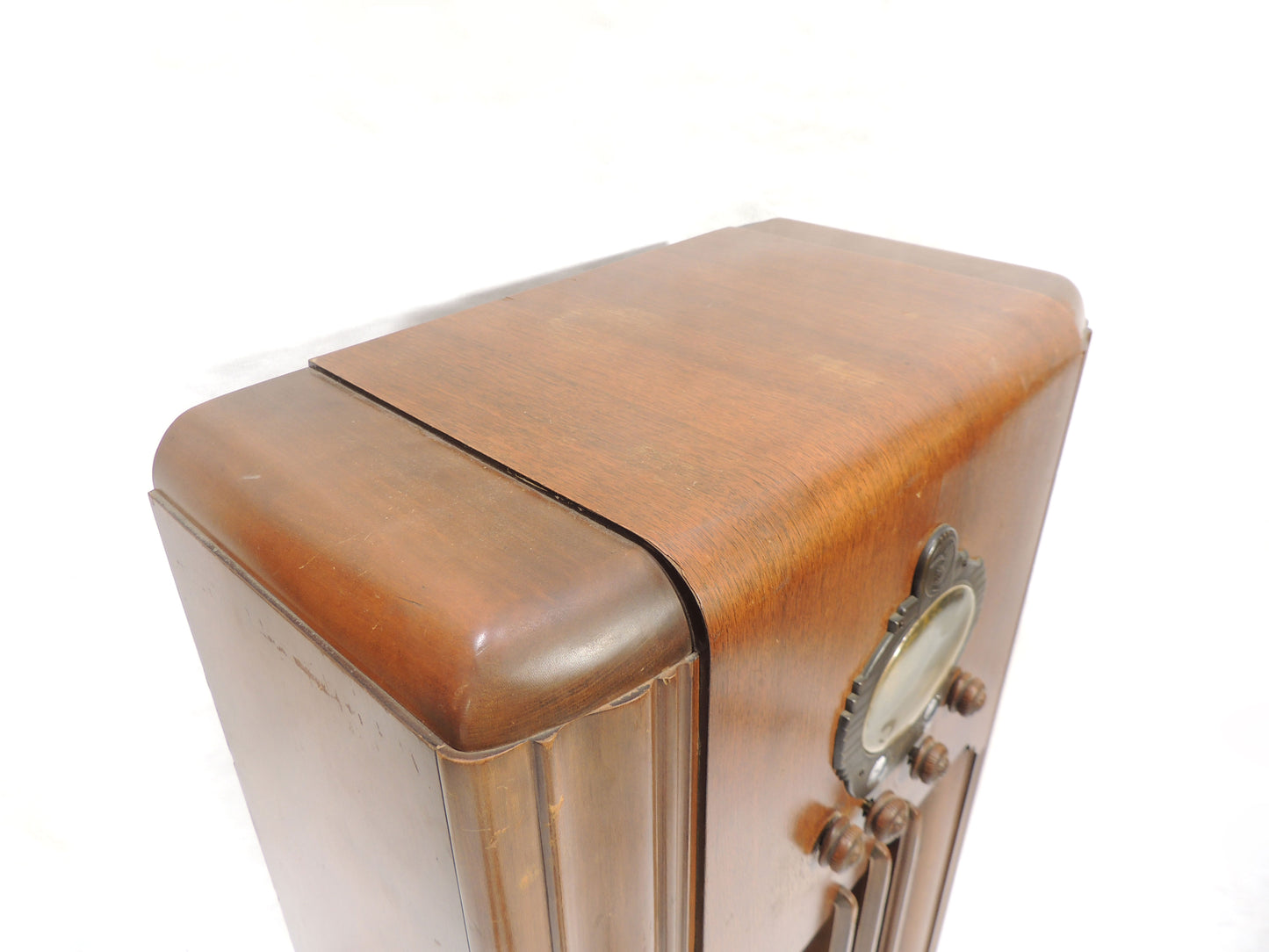 Vintage Collectible Large Art Deco Floor Wooden case Majestic Radio
