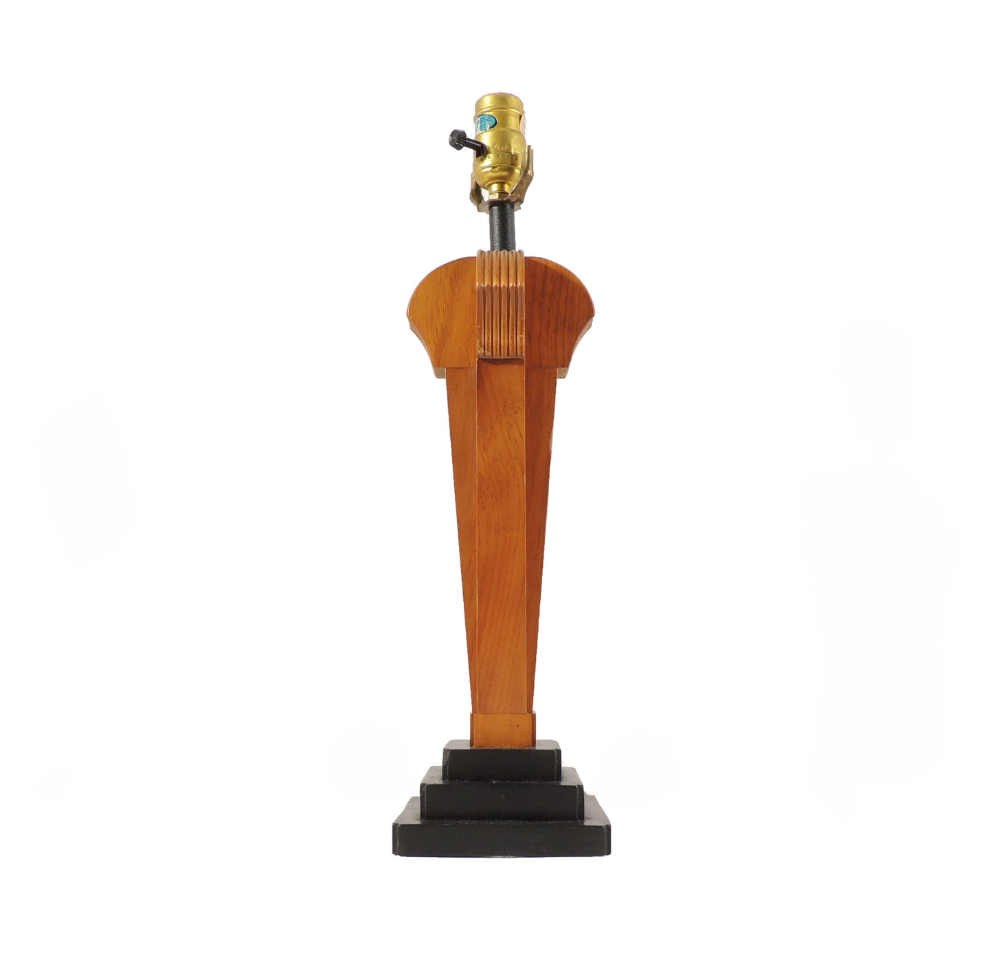 Vintage Art Deco-style Wood Table Lamp