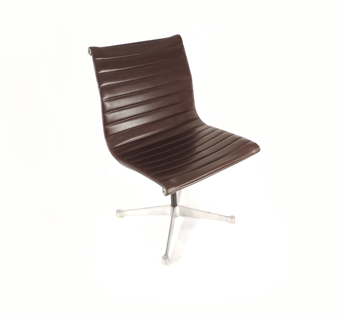 Original Vintage Eames for Herman Miller Aluminum Brown Vinyl Chair