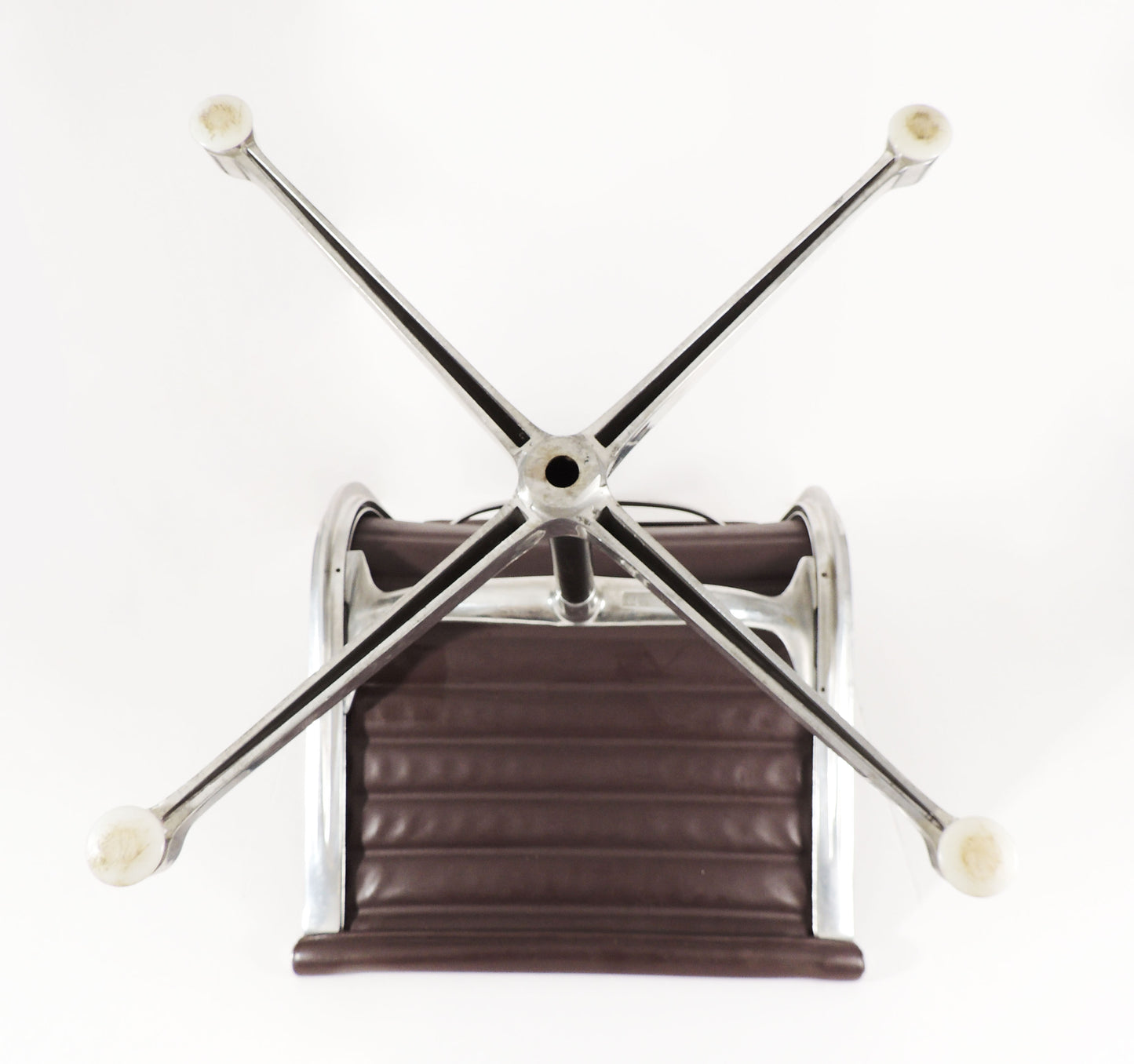 Original Vintage Eames for Herman Miller Aluminum Brown Vinyl Chair