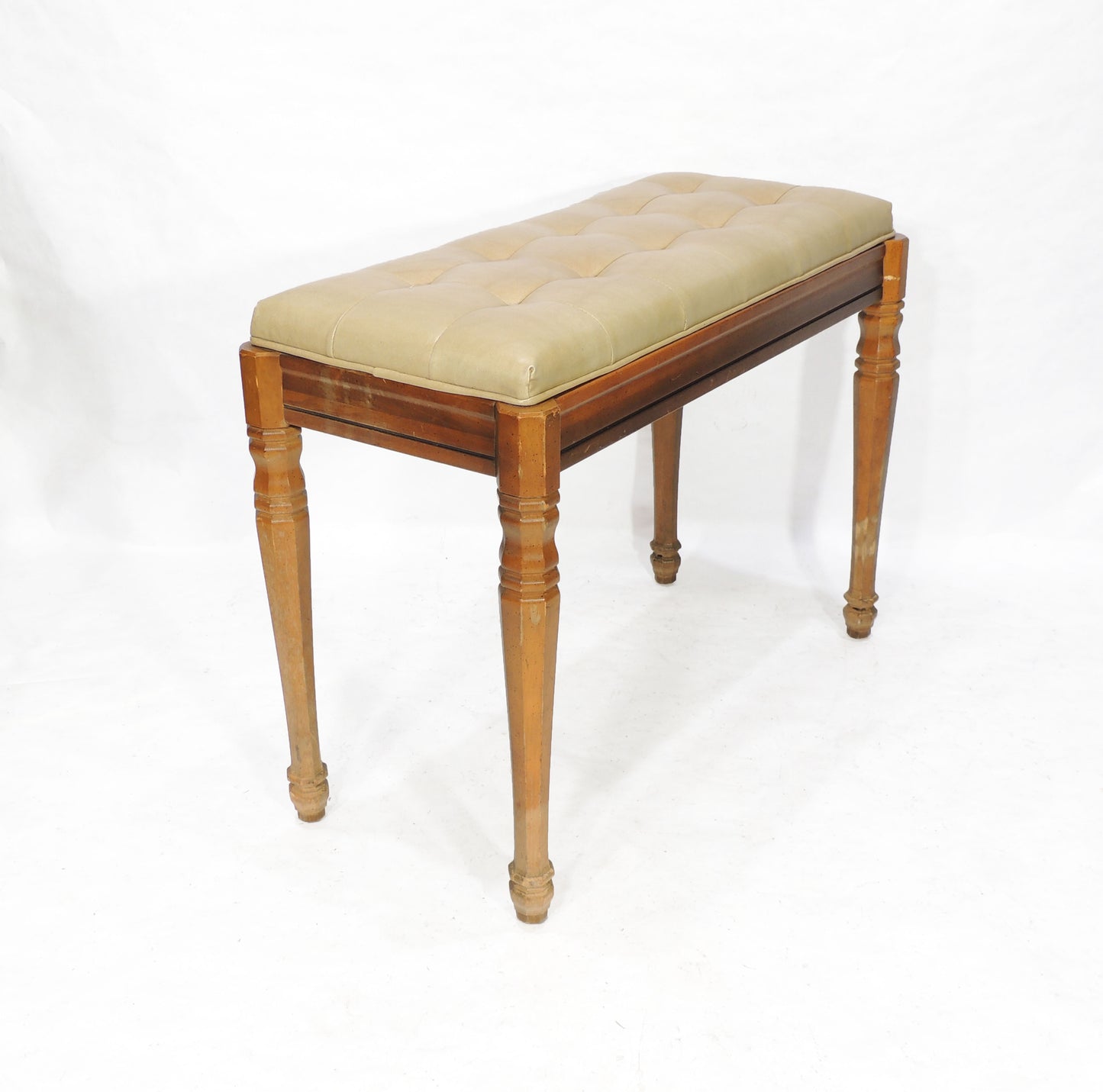 Vintage Kimball Wood Vinyl Seat Storage Piano Bench