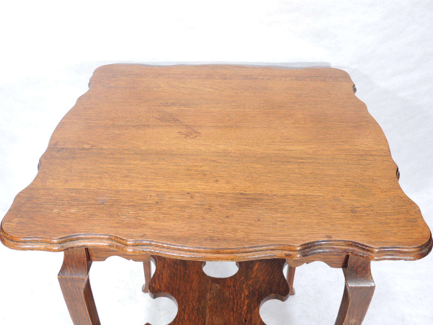 Antique Rustic Victorian-Style Wood Shelved Occasional Side Table