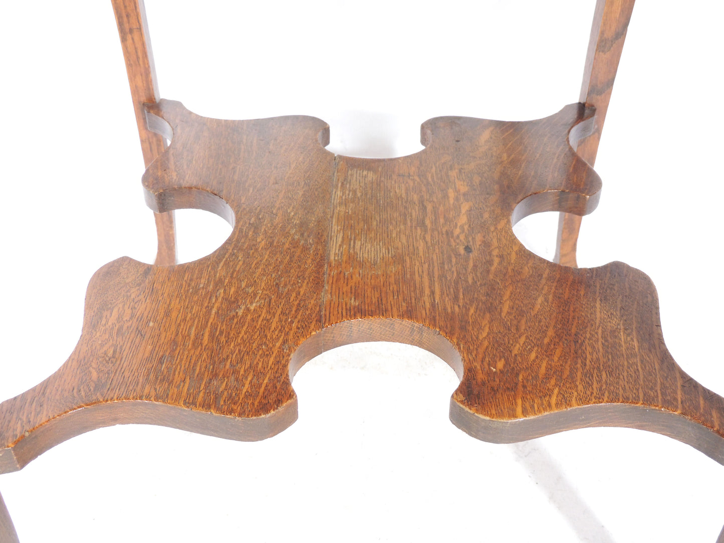 Antique Rustic Victorian-Style Wood Shelved Occasional Side Table