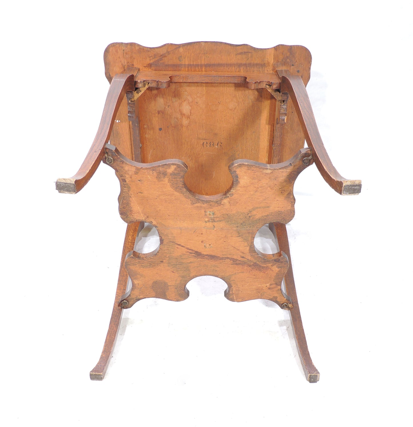 Antique Rustic Victorian-Style Wood Shelved Occasional Side Table