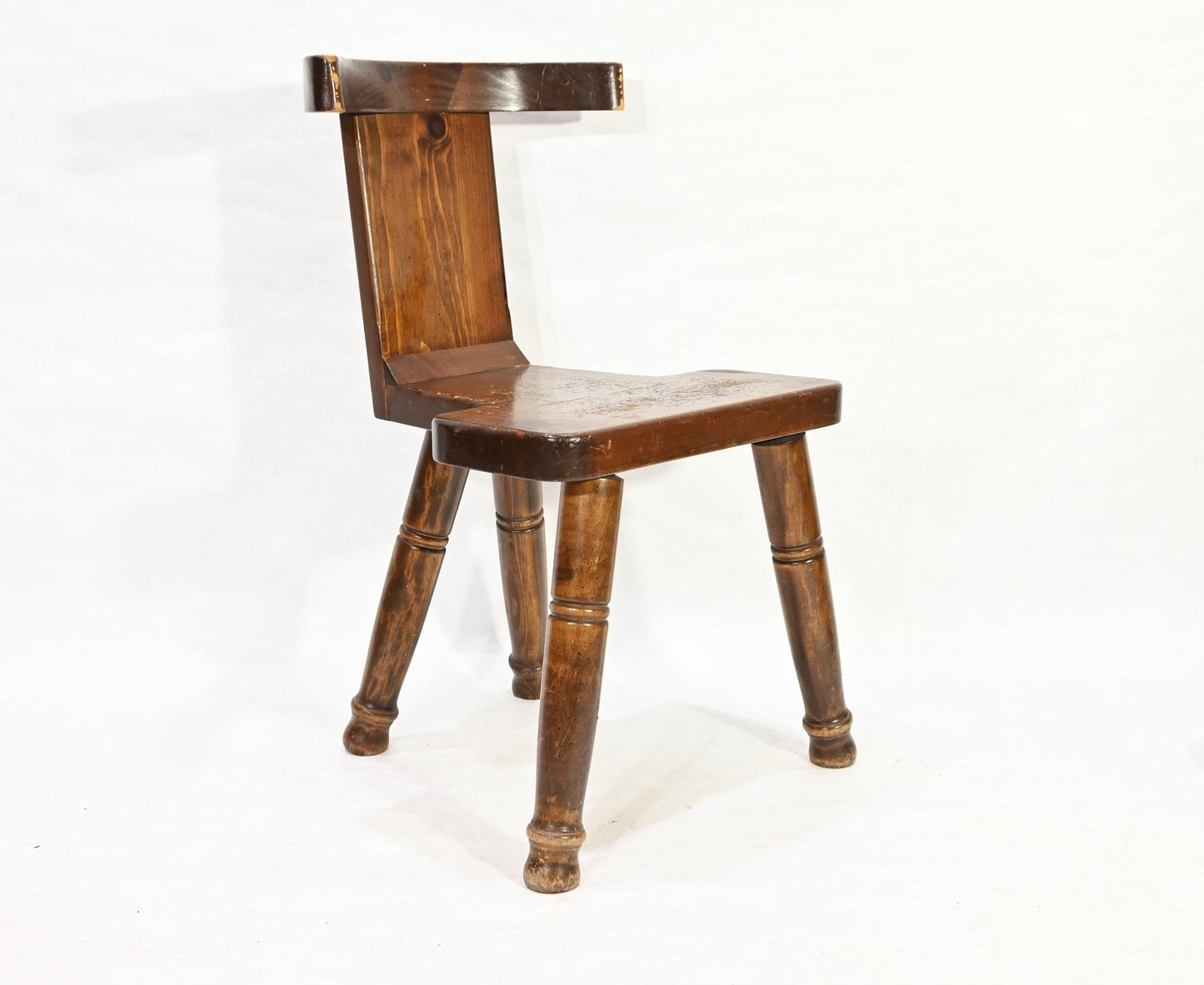 Original William Fetner Rustic Chair Solid Wood Primitive Design