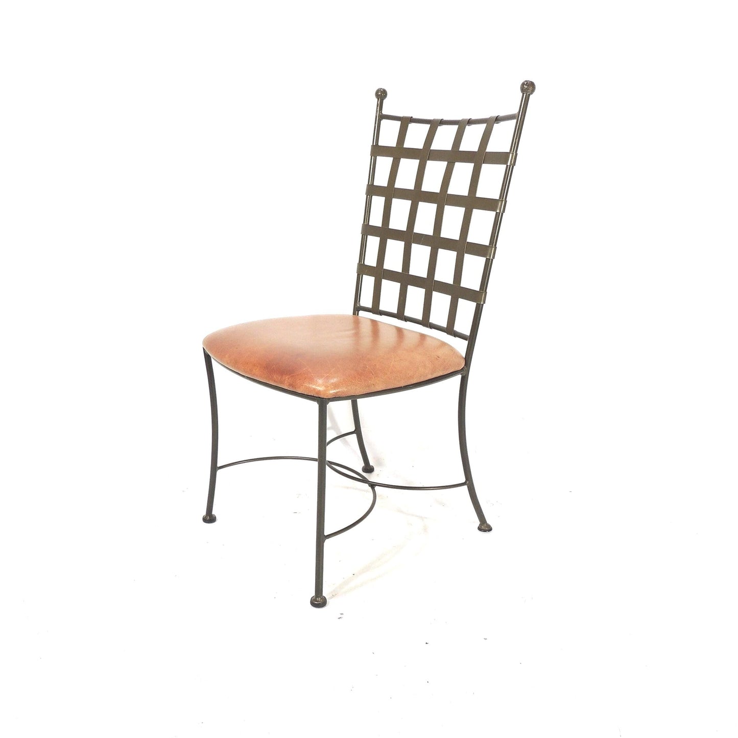 Original Charleston Forge American Metal Leather Side Chair