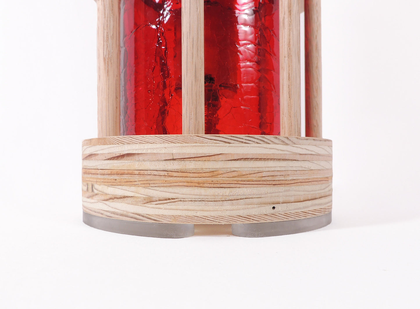 Unique Space Age-style Table Light 'Power Cell Red' Lucite Glass Futuristic Lamp