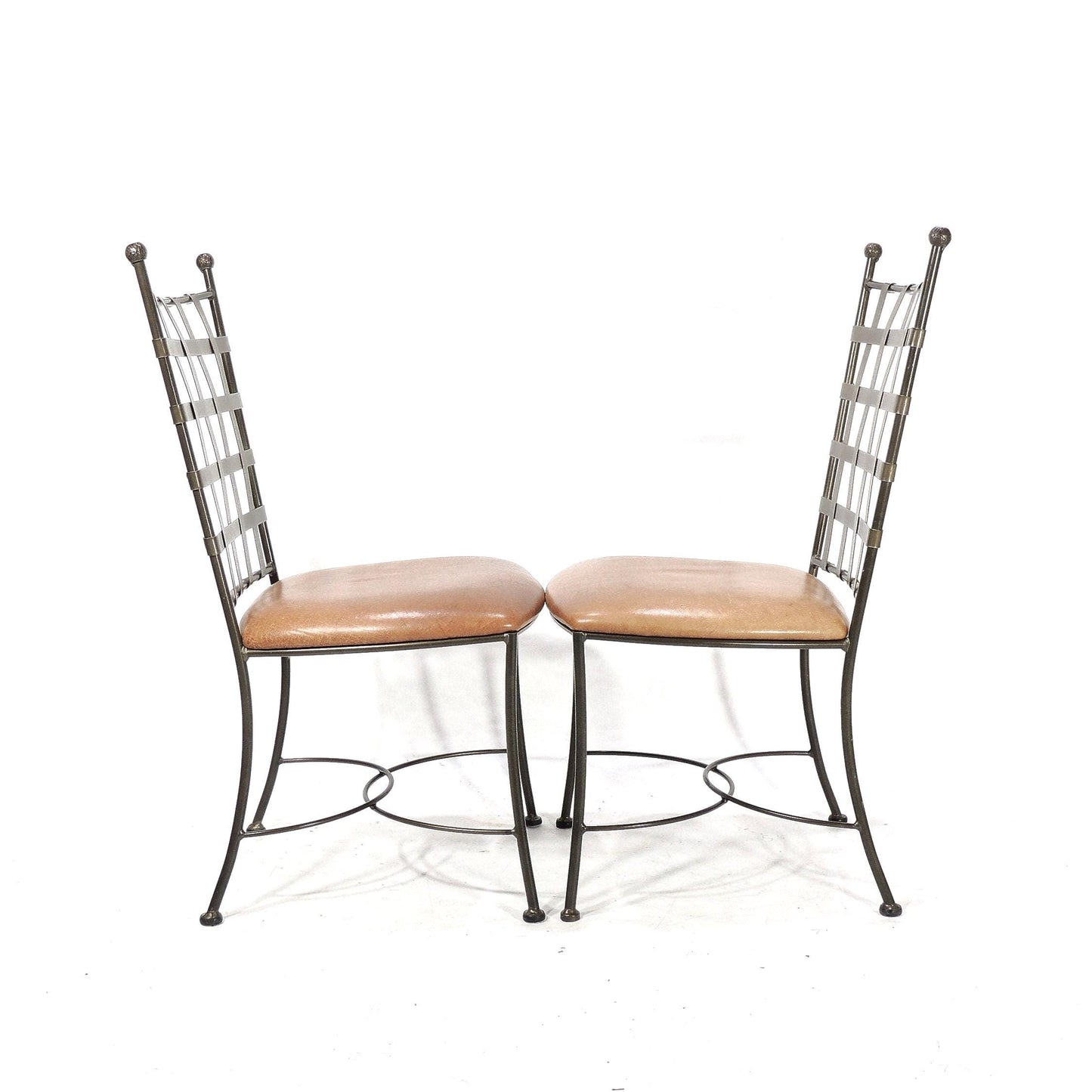 Original Charleston Forge American Metal Leather Side Chair