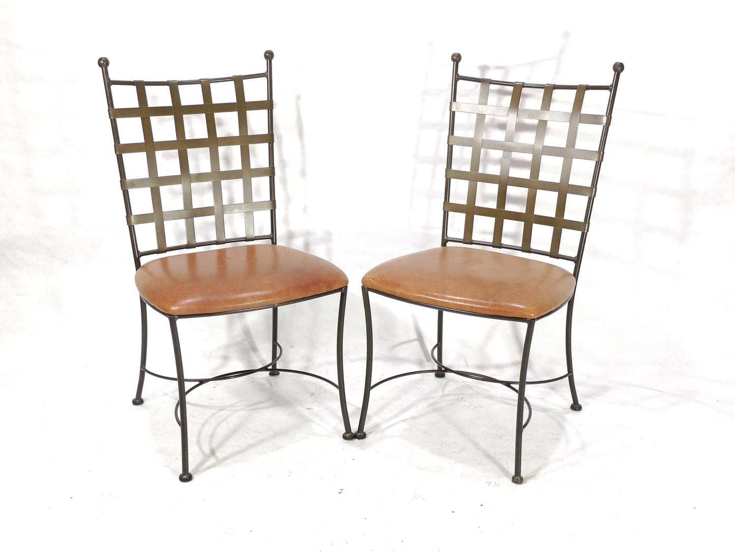 Original Charleston Forge American Metal Leather Side Chair