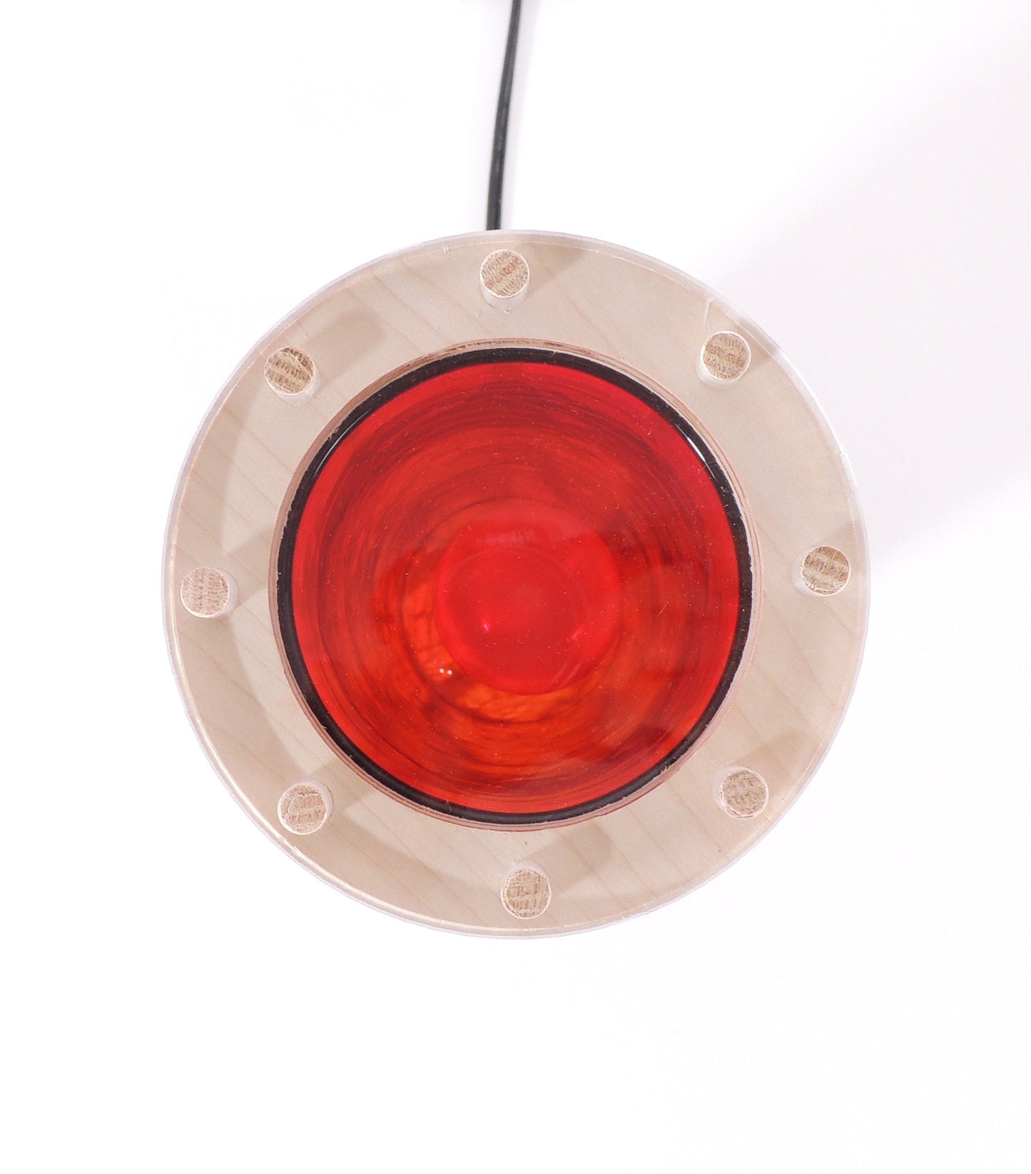 Unique Space Age-style Table Light 'Power Cell Red' Lucite Glass Futuristic Lamp