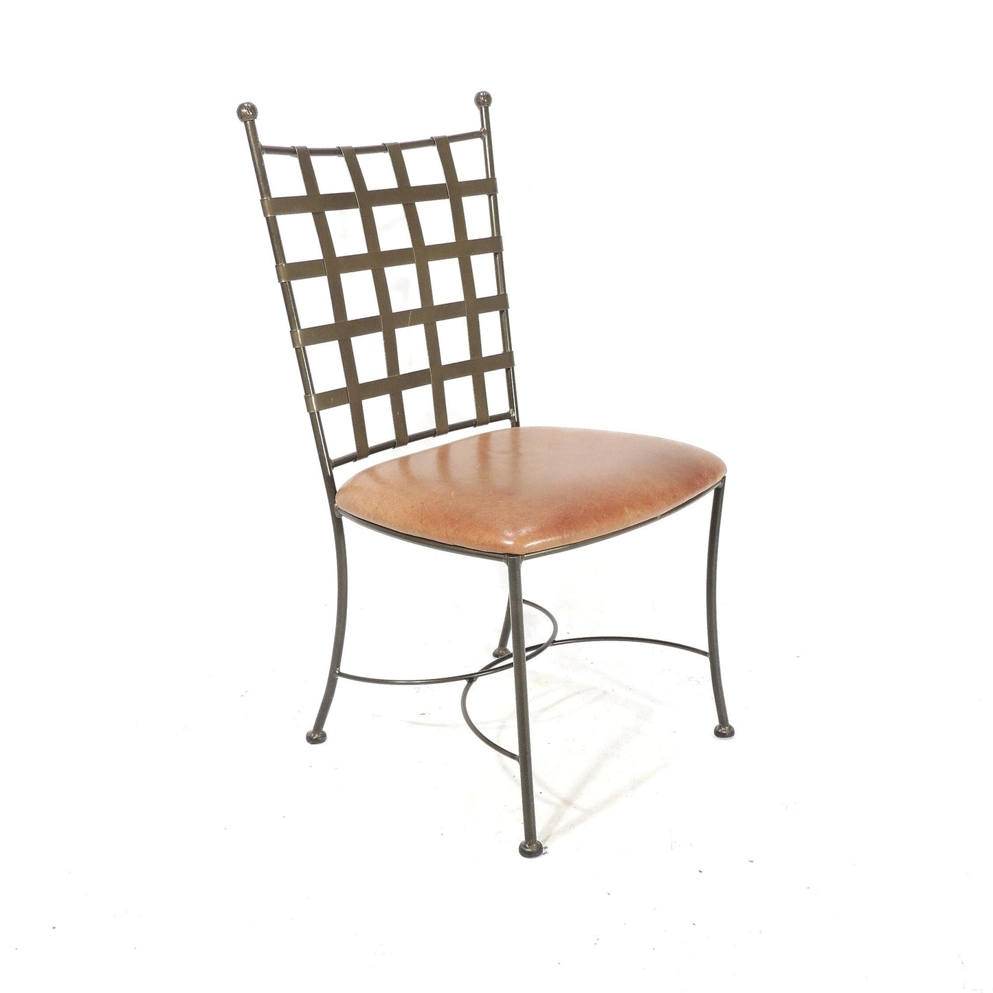 Original Charleston Forge American Metal Leather Side Chair