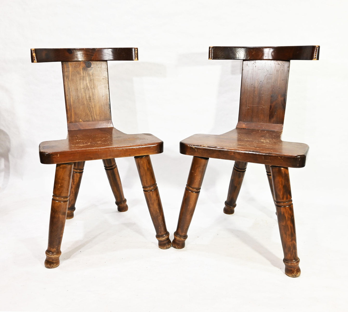 Original William Fetner Rustic Chair Solid Wood Primitive Design