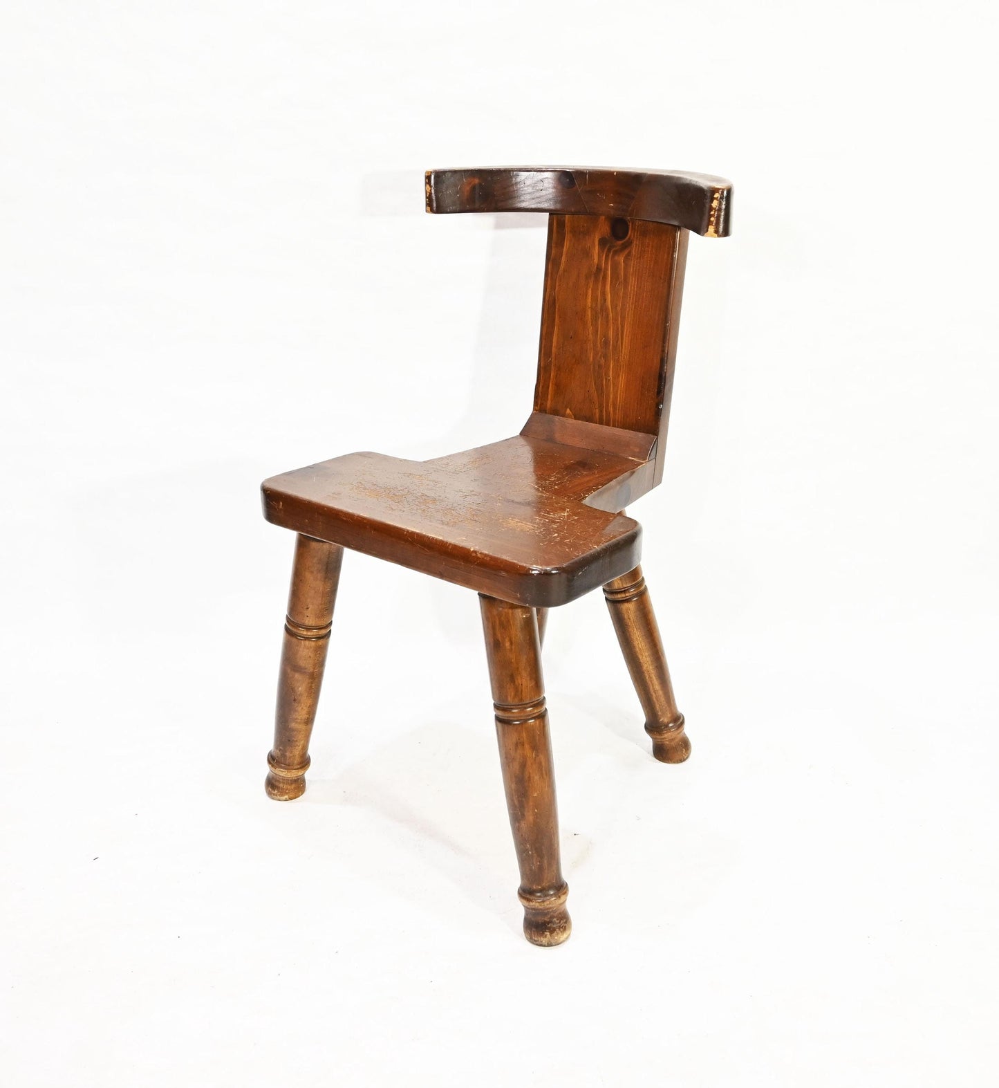 Original William Fetner Rustic Chair Solid Wood Primitive Design