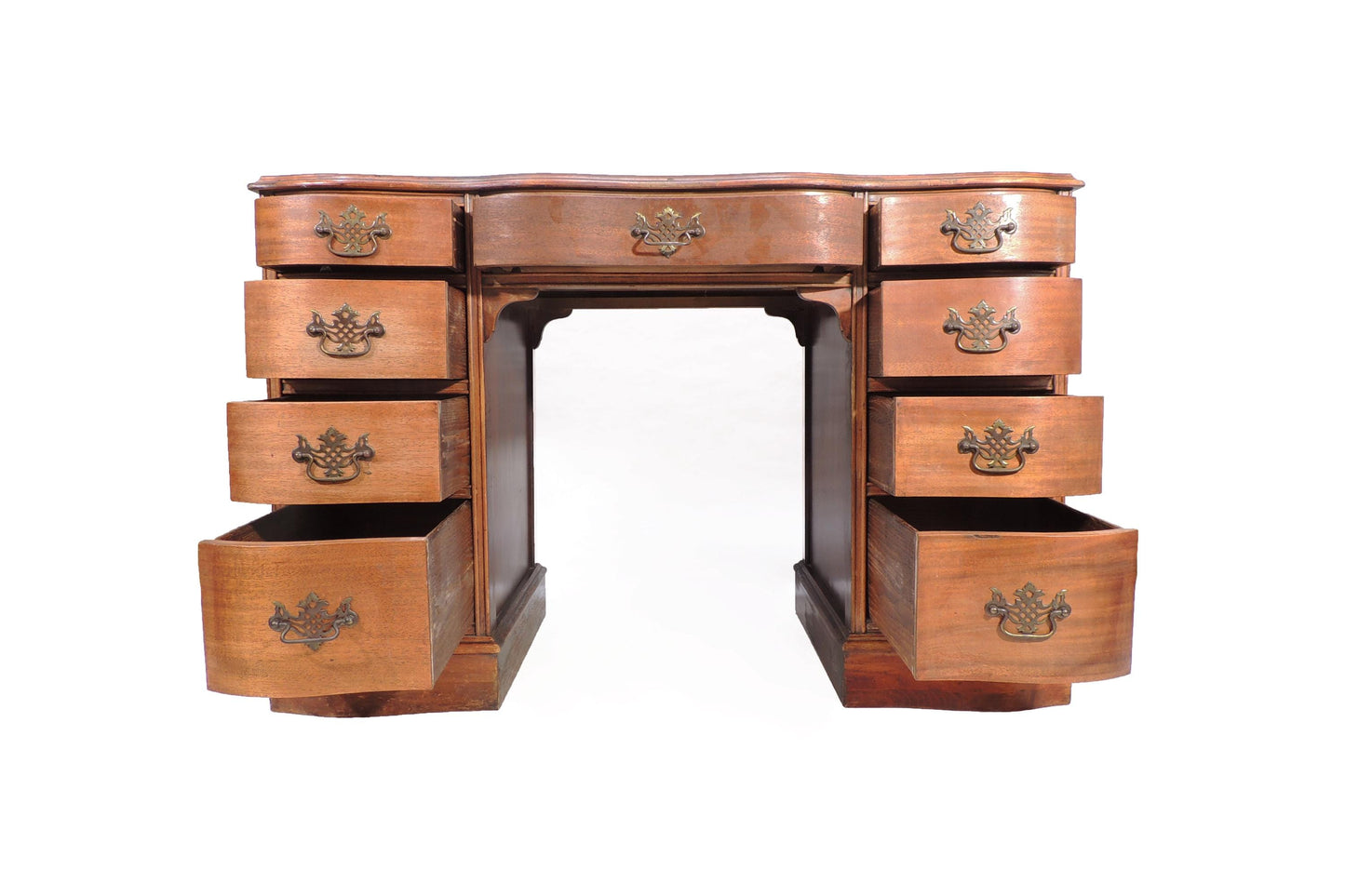 Vintage Wood Writing Table Desk w Drawers