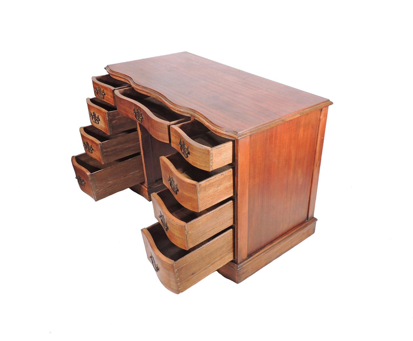 Vintage Wood Writing Table Desk w Drawers