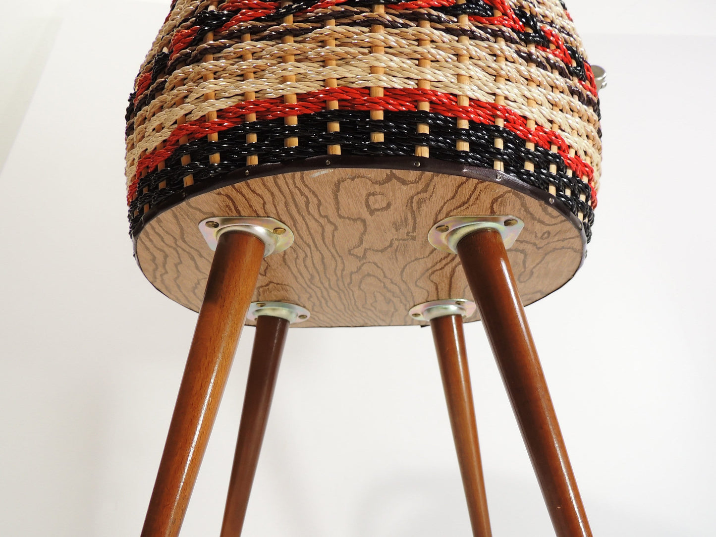 Vintage MCM Era Sewing Basket Storage Organizer