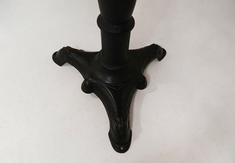 Vintage Travertine Stone Cast Iron Art Deco Stand Ice Cream Parlor Dining Table