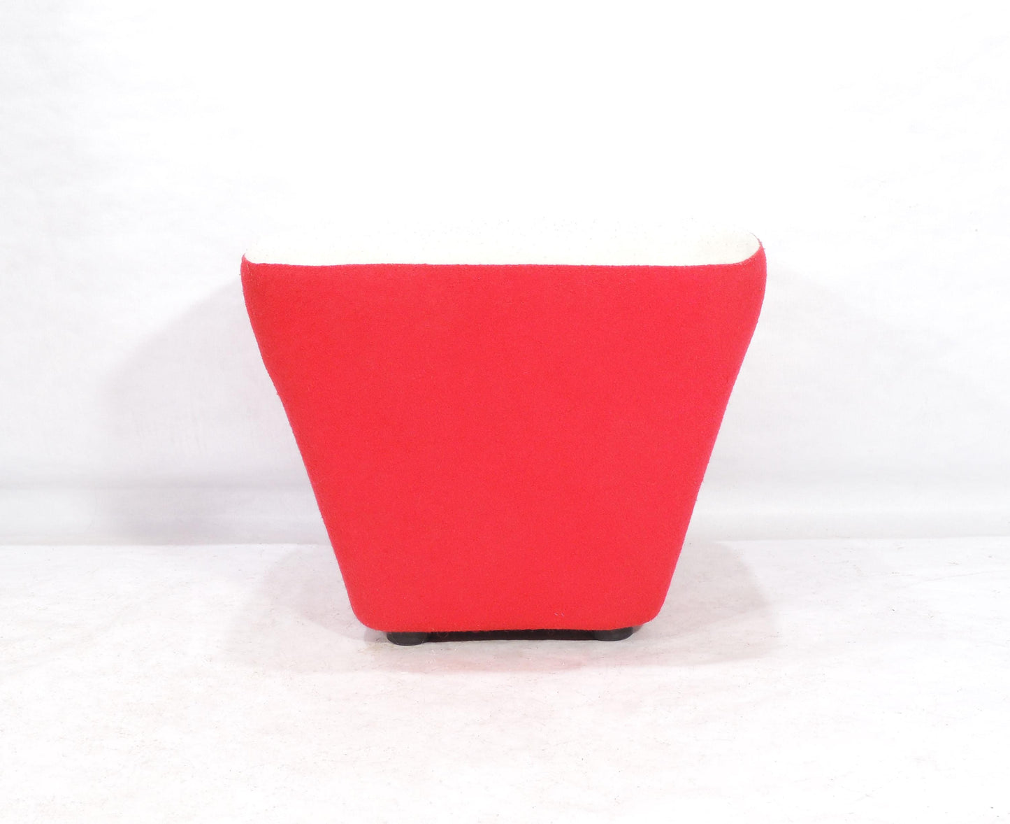 Vintage Postmodern Stool Red White Ottoman Chair