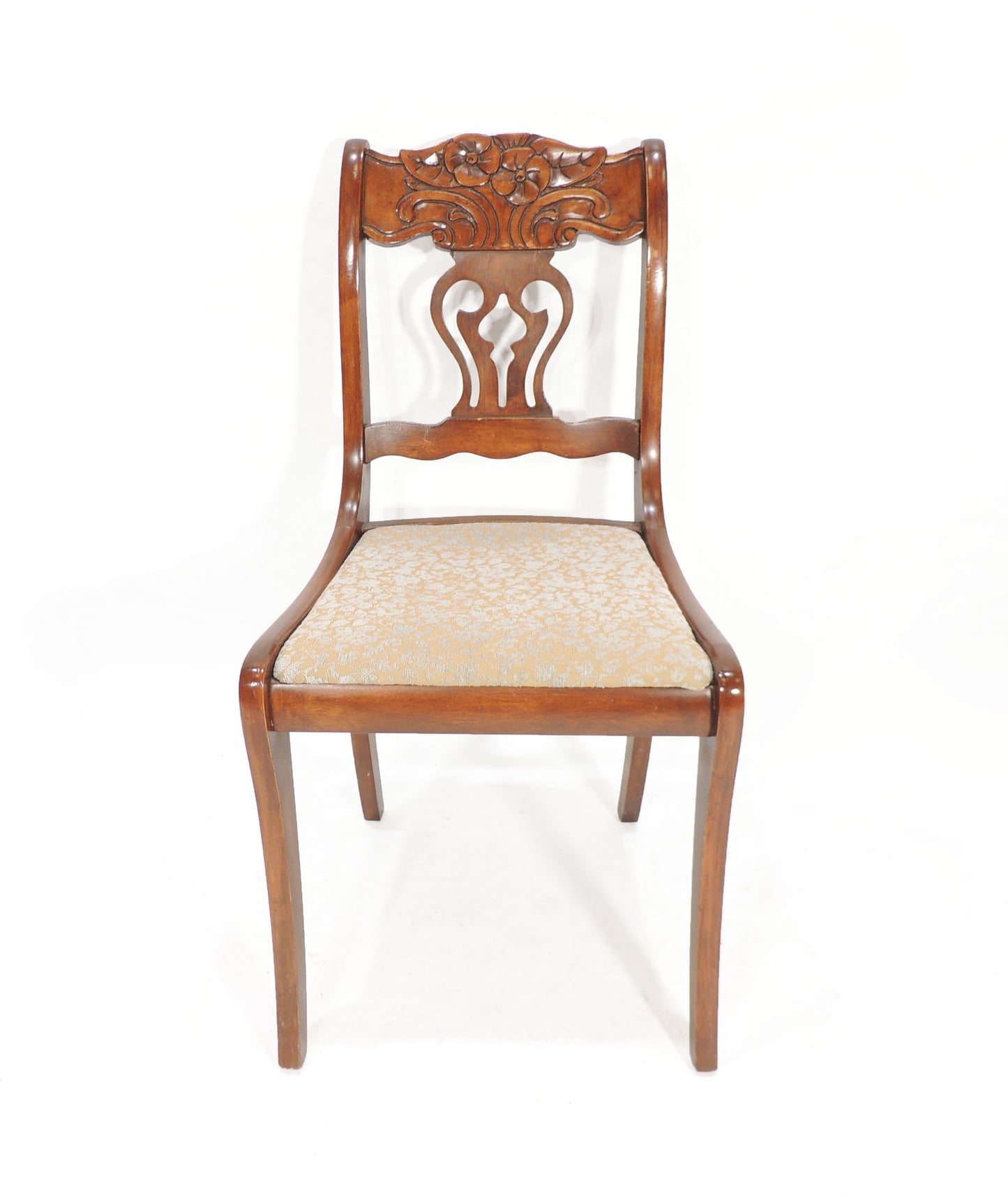 Vintage Associated Factories Roseback Solid Wood Dining Chair