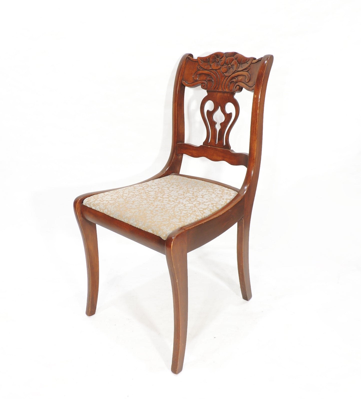 Vintage Associated Factories Roseback Solid Wood Dining Chair