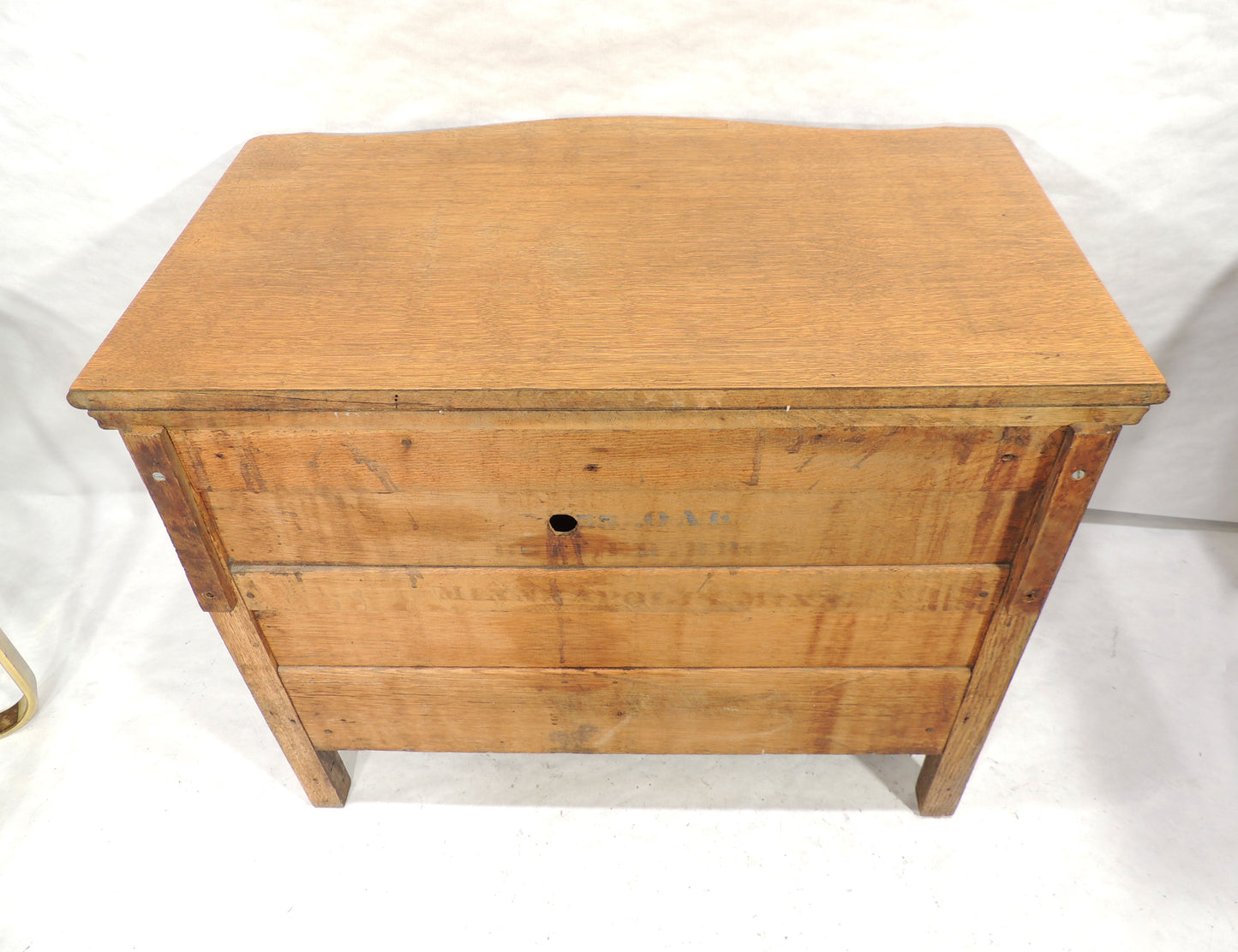 Rustic Antique Oak Finish Side Server Cabinet w Drawers and Door