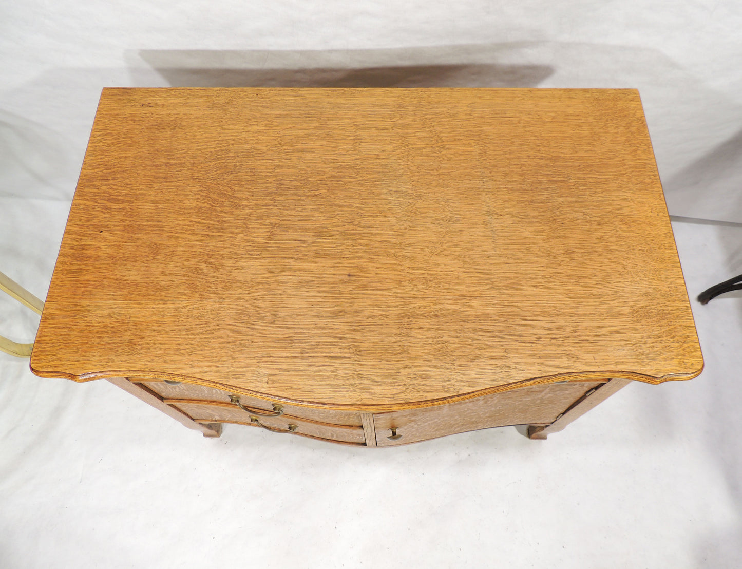 Rustic Antique Oak Finish Side Server Cabinet w Drawers and Door