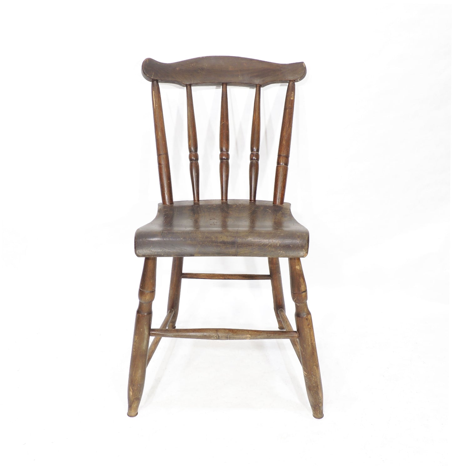 Vintage Wood Farm Country Rustic Folk Side Chair