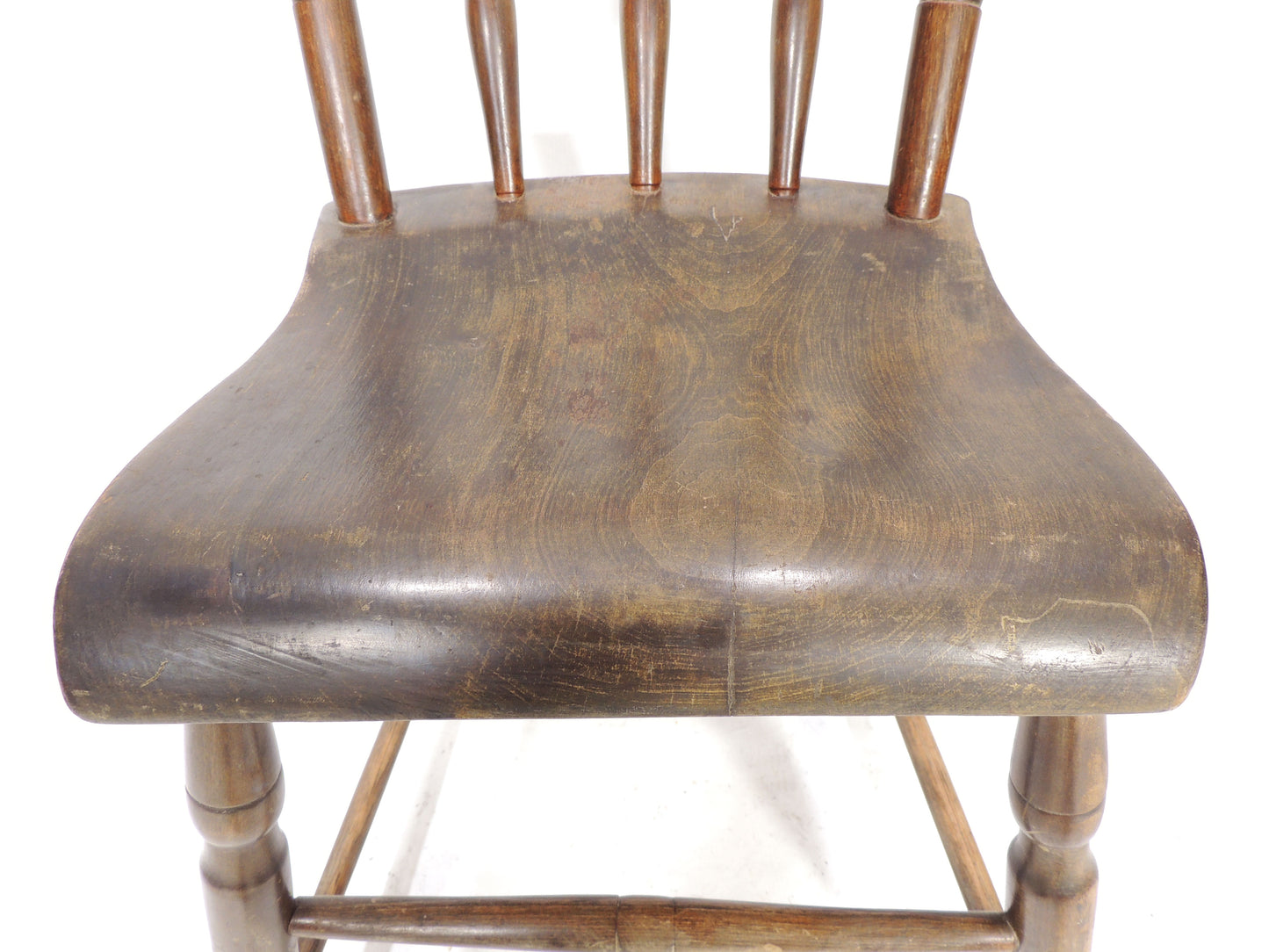 Vintage Wood Farm Country Rustic Folk Side Chair