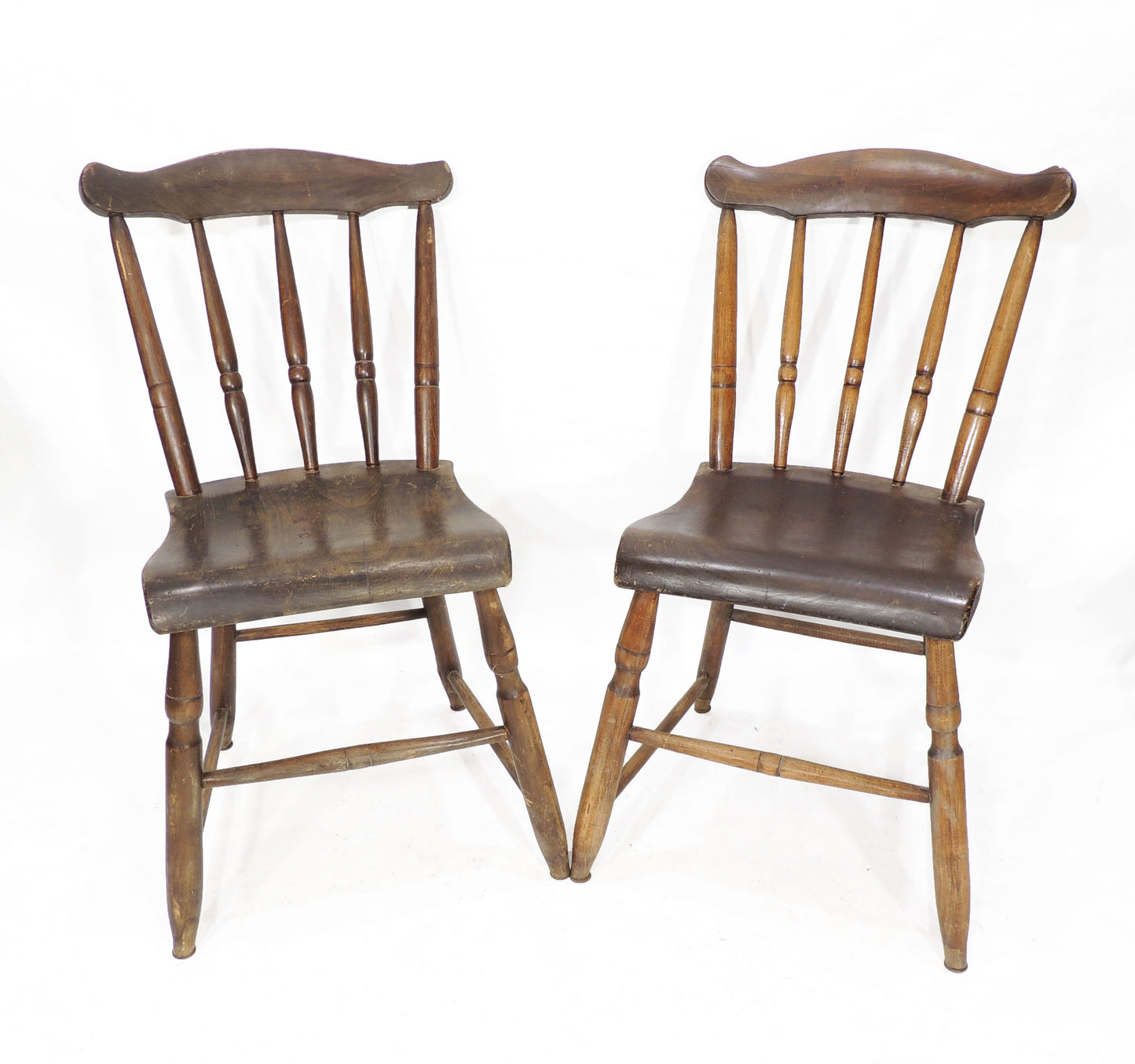 Vintage Wood Farm Country Rustic Folk Side Chair