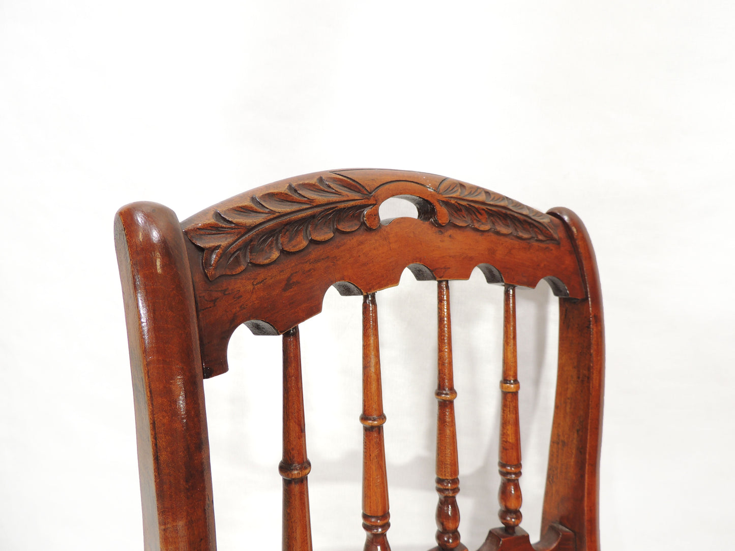 Vintage Antique Rustic Caned Seat Wood Side Chair