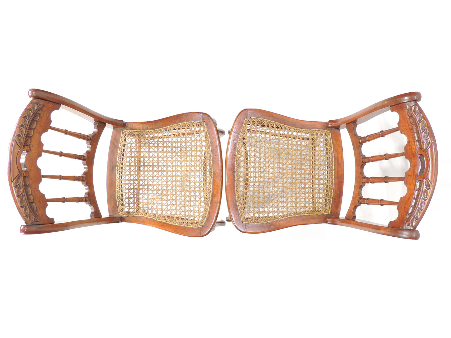 Vintage Antique Rustic Caned Seat Wood Side Chair