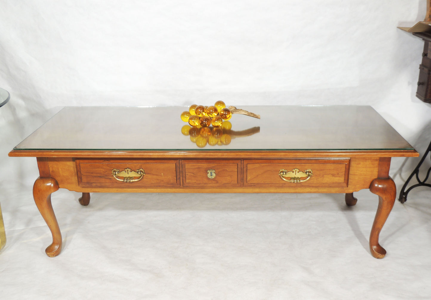 Vintage Thomasville Coffee Tea Table with Large drawer French Country Provincial Design