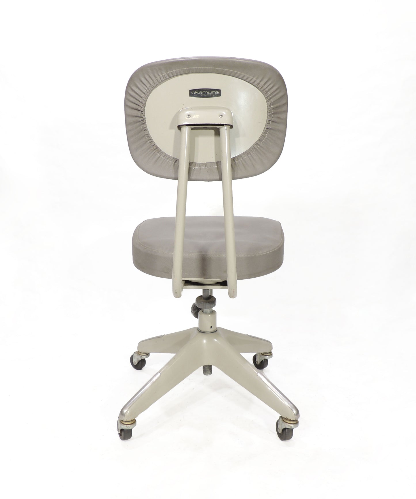 Original Okamura Industrial Adjustable Swivel Rolling Office Chair