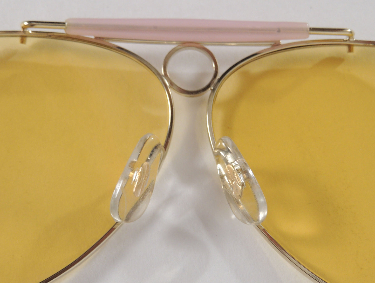 Vintage Shooter Aviator Sunglasses Metal Frame Yellow Glass Lenses Cable Temples Japan
