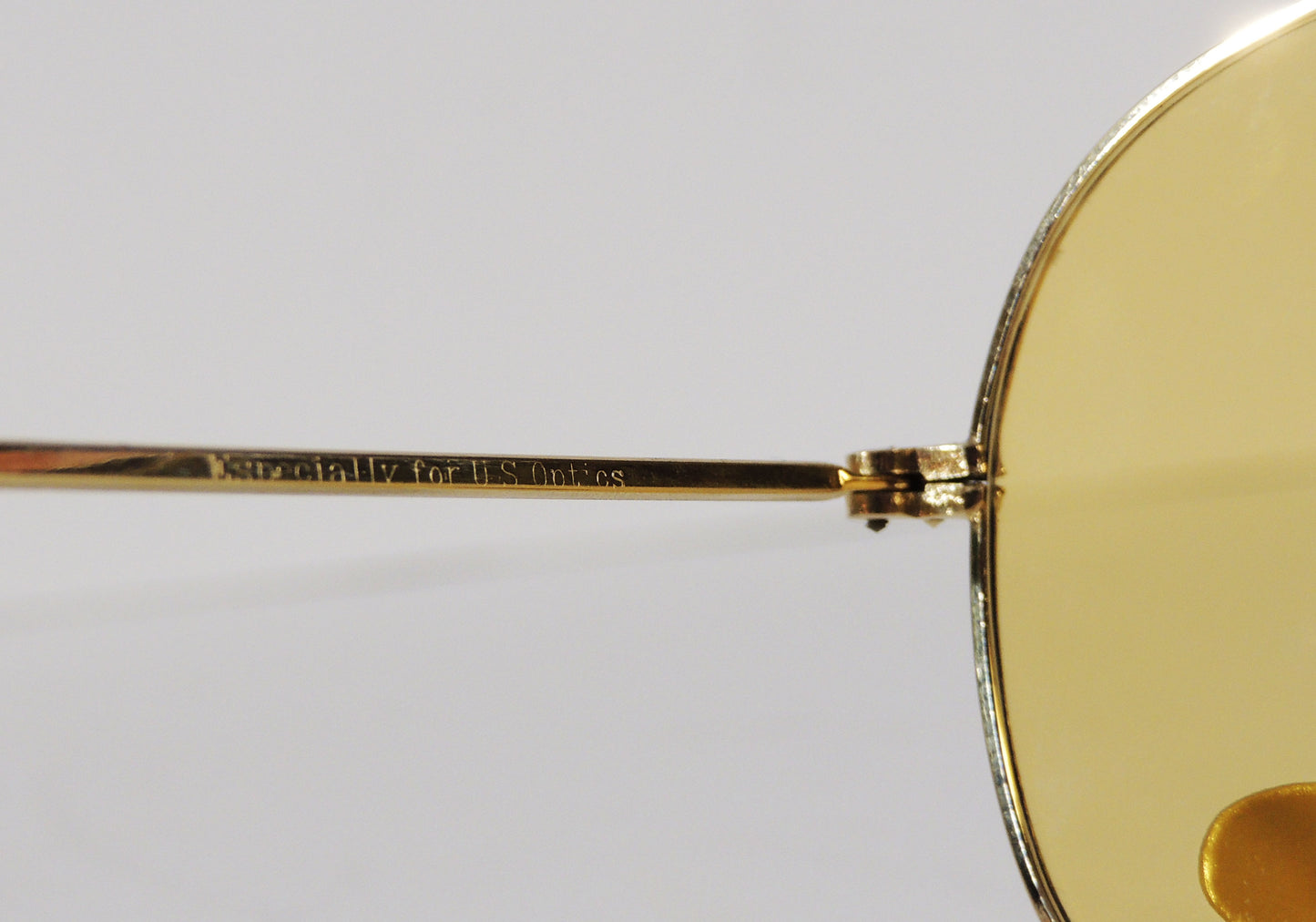 Vintage Shooter Aviator Sunglasses Metal Frame Yellow Glass Lenses Cable Temples Japan