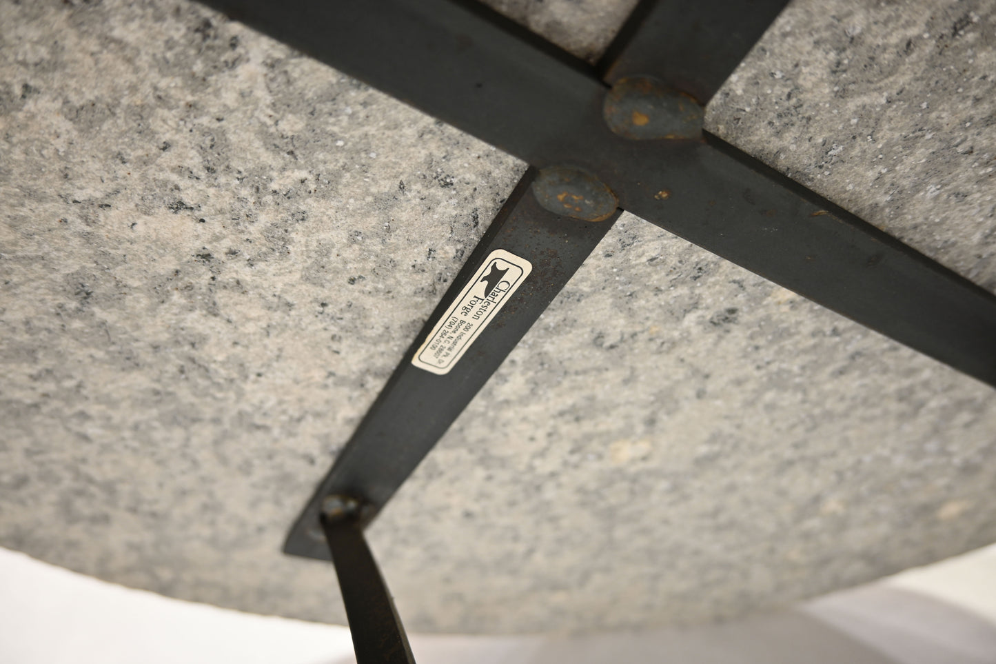 Original Charleston Forge wrought iron Granite Pedestal Plant Side Table