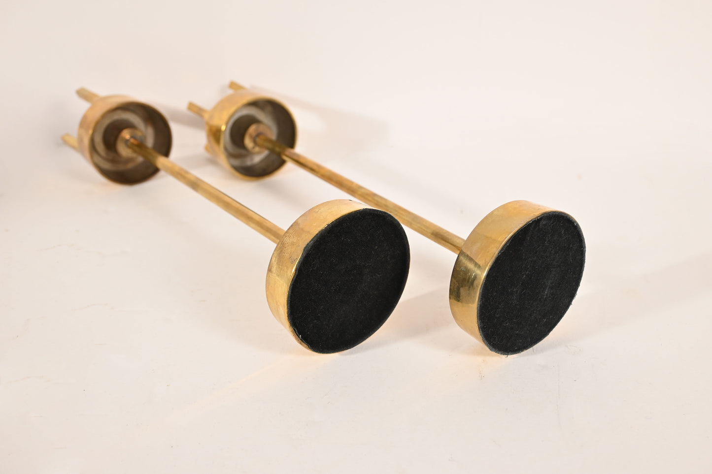 Pair of Vintage Solid Brass Candle Candlestick Holders Pierre Forssell attributed