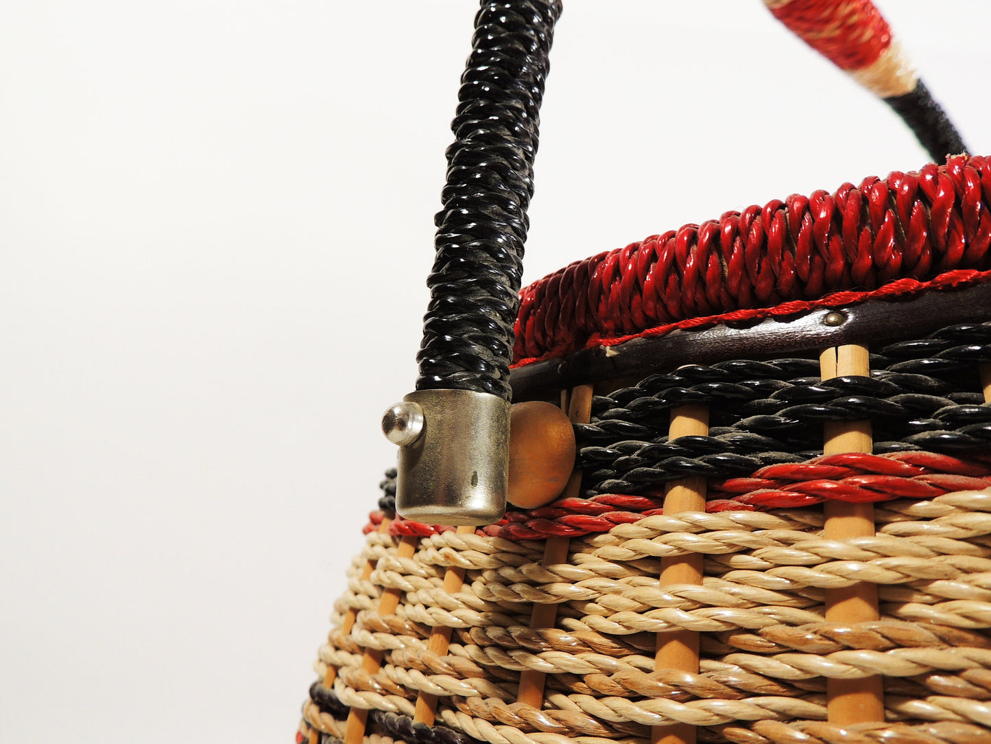 Vintage MCM Era Sewing Basket Storage Organizer