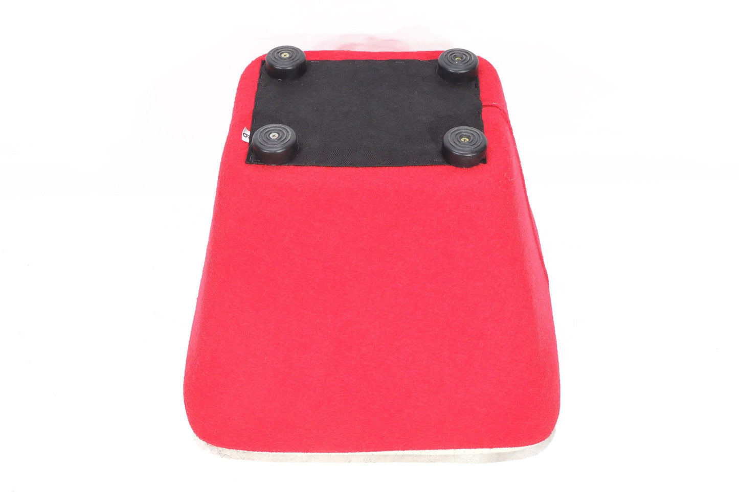 Vintage Postmodern Stool Red White Ottoman Chair